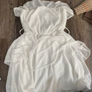white loose mini dress